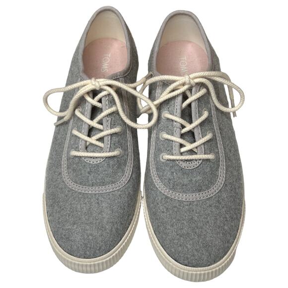 Toms Shoes - TOMS Carmel Drizzle Gray Felt Sneakers Size 8
